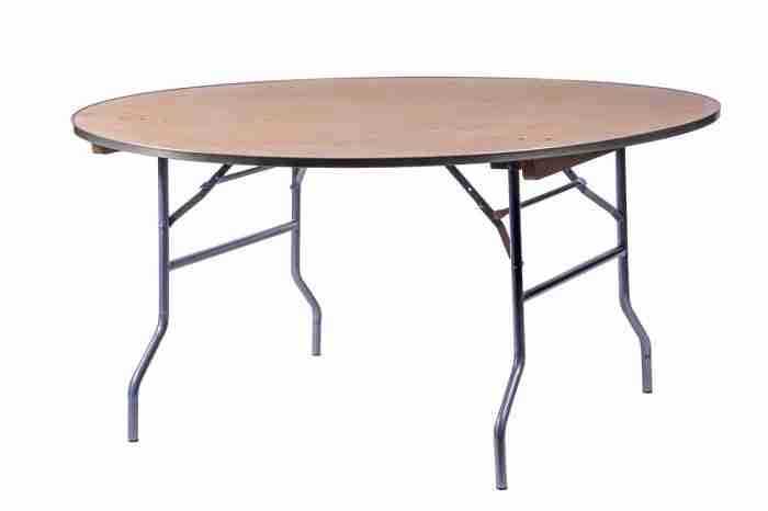 60” Round Wood Banquet Table