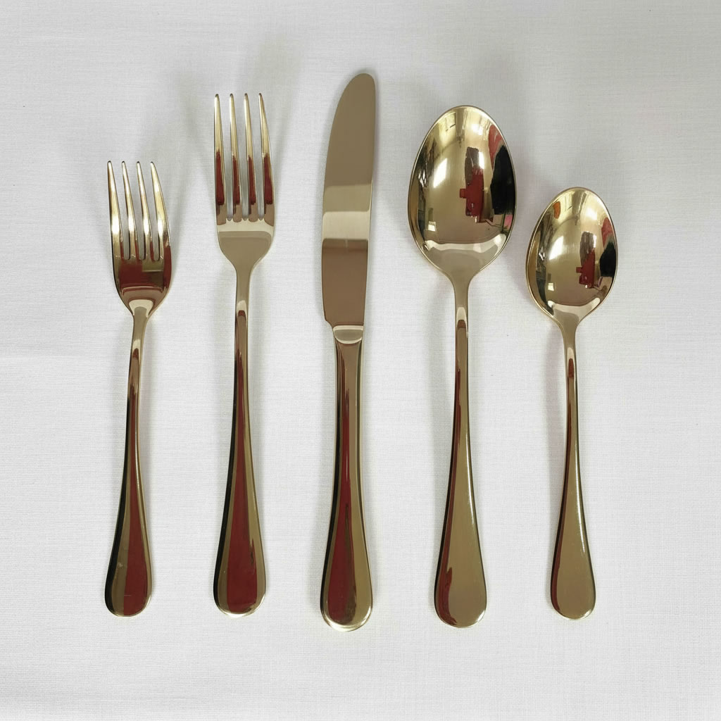 gold flatware