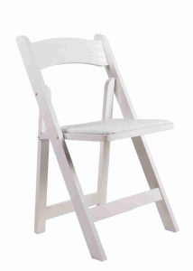 white padded folding chair for events