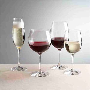 casual table settings: wine and champagne glasses