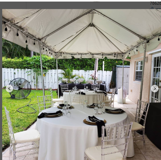 a drum fan rental for a outdoor tent wedding